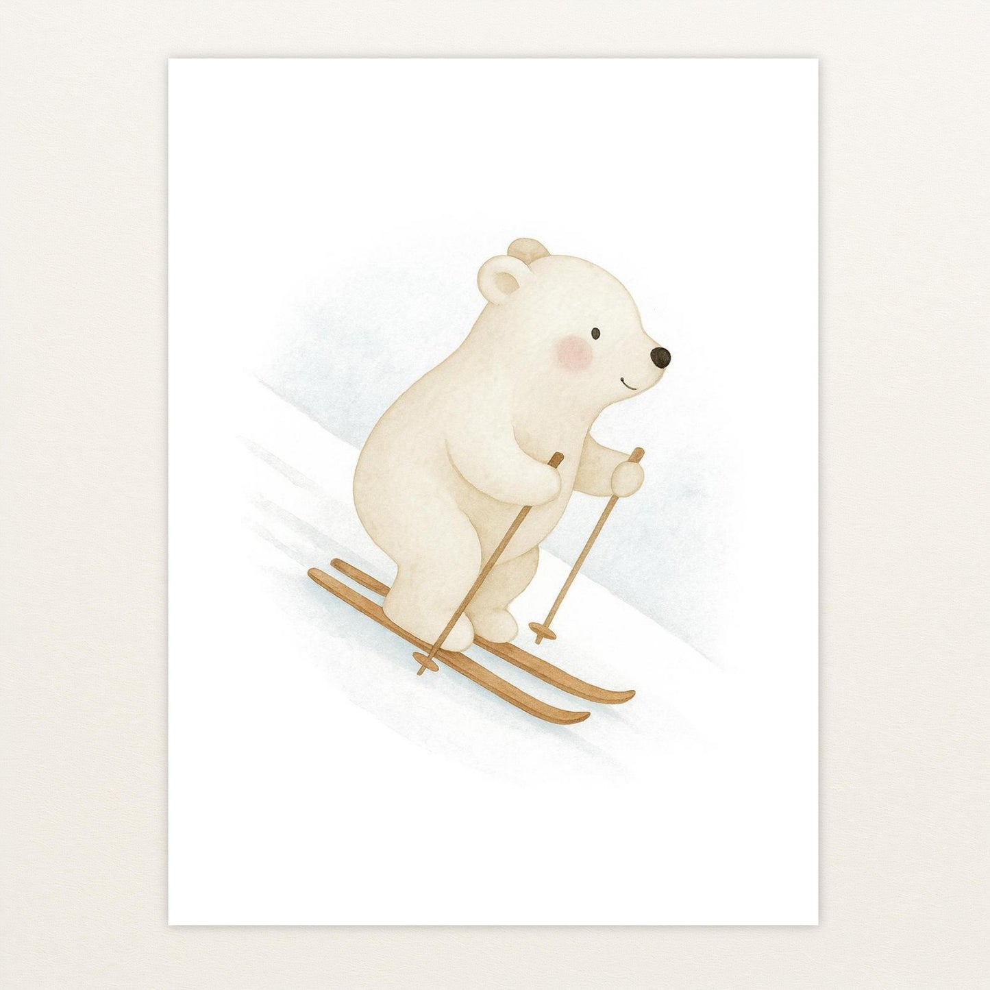 Pummel der Polarbär - Motiv: "Ski" Poster von tinylearner