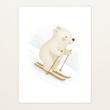 Pummel der Polarbär - Motiv: "Ski" Poster von tinylearner