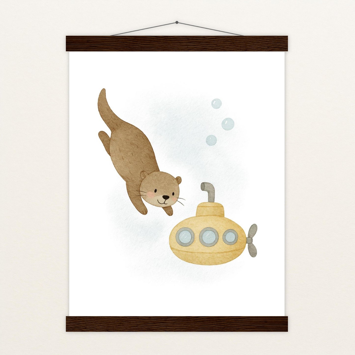 Otti der Otter - Motiv: "U-Boot" Poster mit Leisten von tinylearner