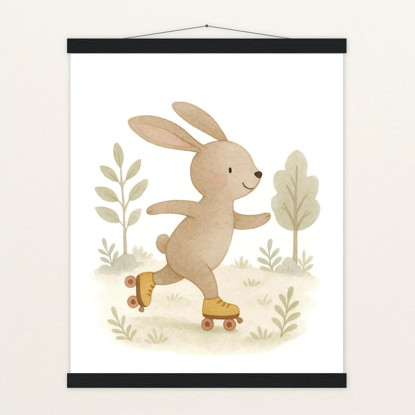 Holly der Hase - Motiv: "Rollschuhe" Poster mit Leisten von tinylearner