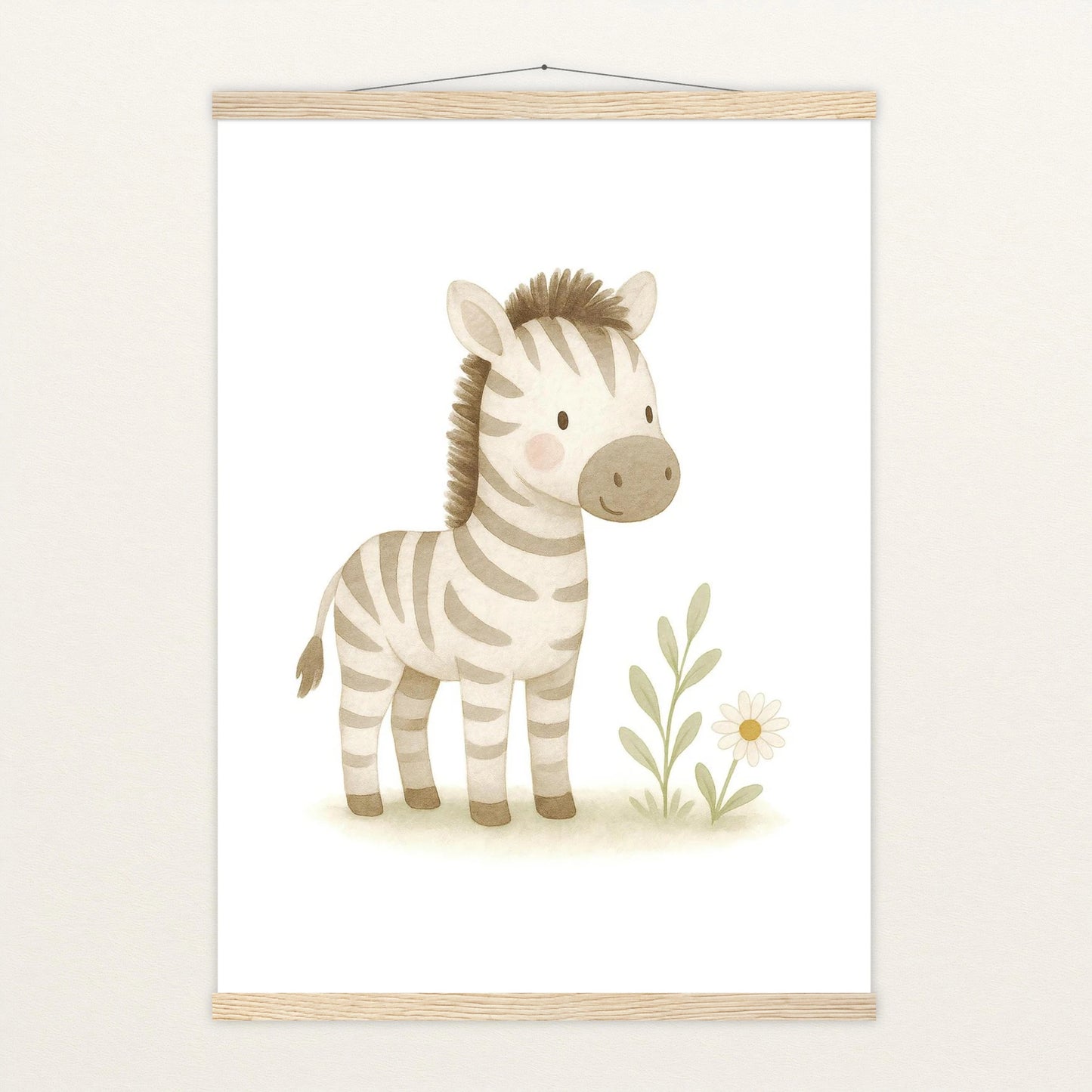 Zinni das Zebra Poster mit Leisten von tinylearner