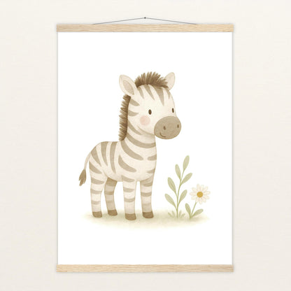 Zinni das Zebra Poster mit Leisten von tinylearner