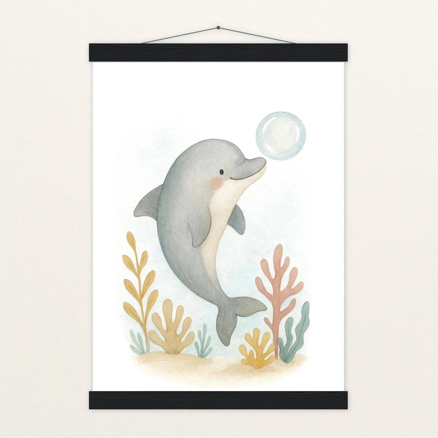 Dora der Delfin - Motiv: "Luftblase" Poster mit Leisten von tinylearner