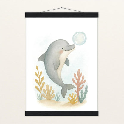 Dora der Delfin - Motiv: "Luftblase" Poster mit Leisten von tinylearner