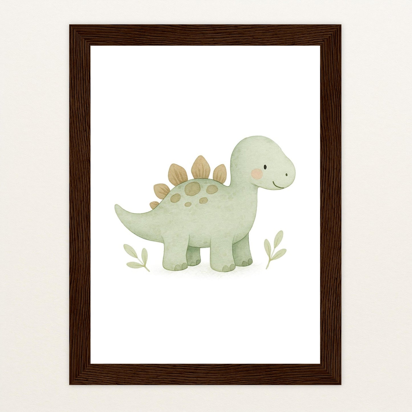 Dinosaurier Stegosaurus Poster mit Holzrahmen von tinylearner
