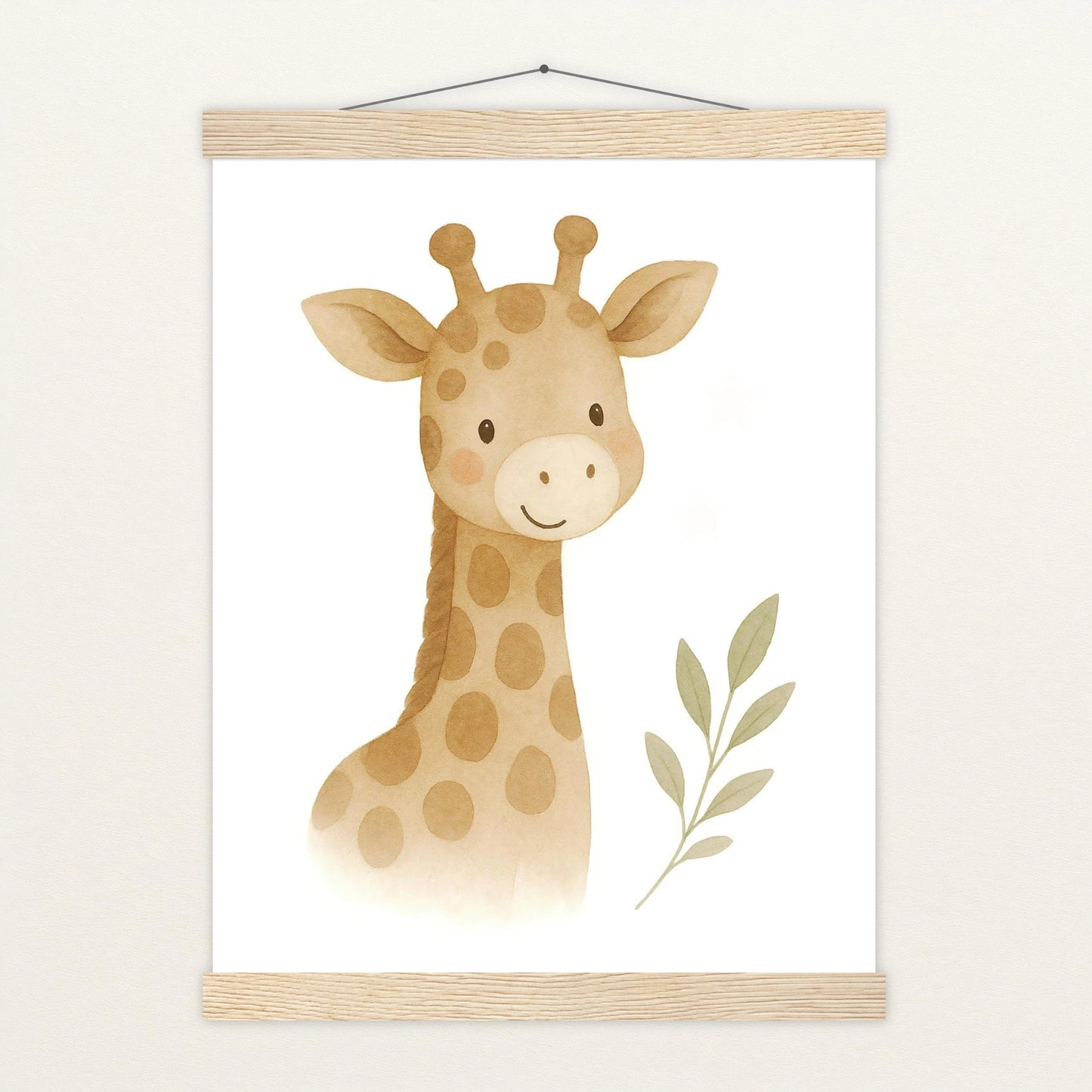 Greta die Giraffe Poster mit Leisten von tinylearner