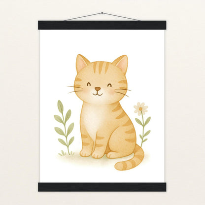 Kira die Katze Poster mit Leisten von tinylearner