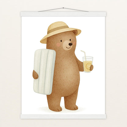 Balu der Bär - Motiv: "Strandtag" Poster mit Leisten von tinylearner