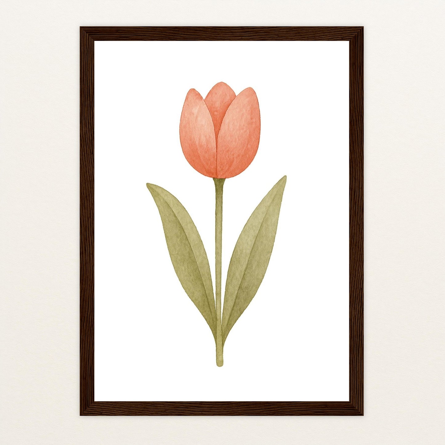 Tulpe Poster mit Holzrahmen von tinylearner