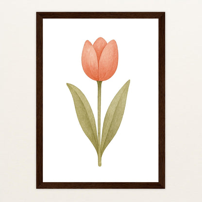 Tulpe Poster mit Holzrahmen von tinylearner