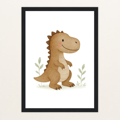 Dinosaurier T-Rex Poster mit Holzrahmen von tinylearner