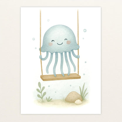 Quinn die Qualle - Motiv: "Schaukel" Poster von tinylearner