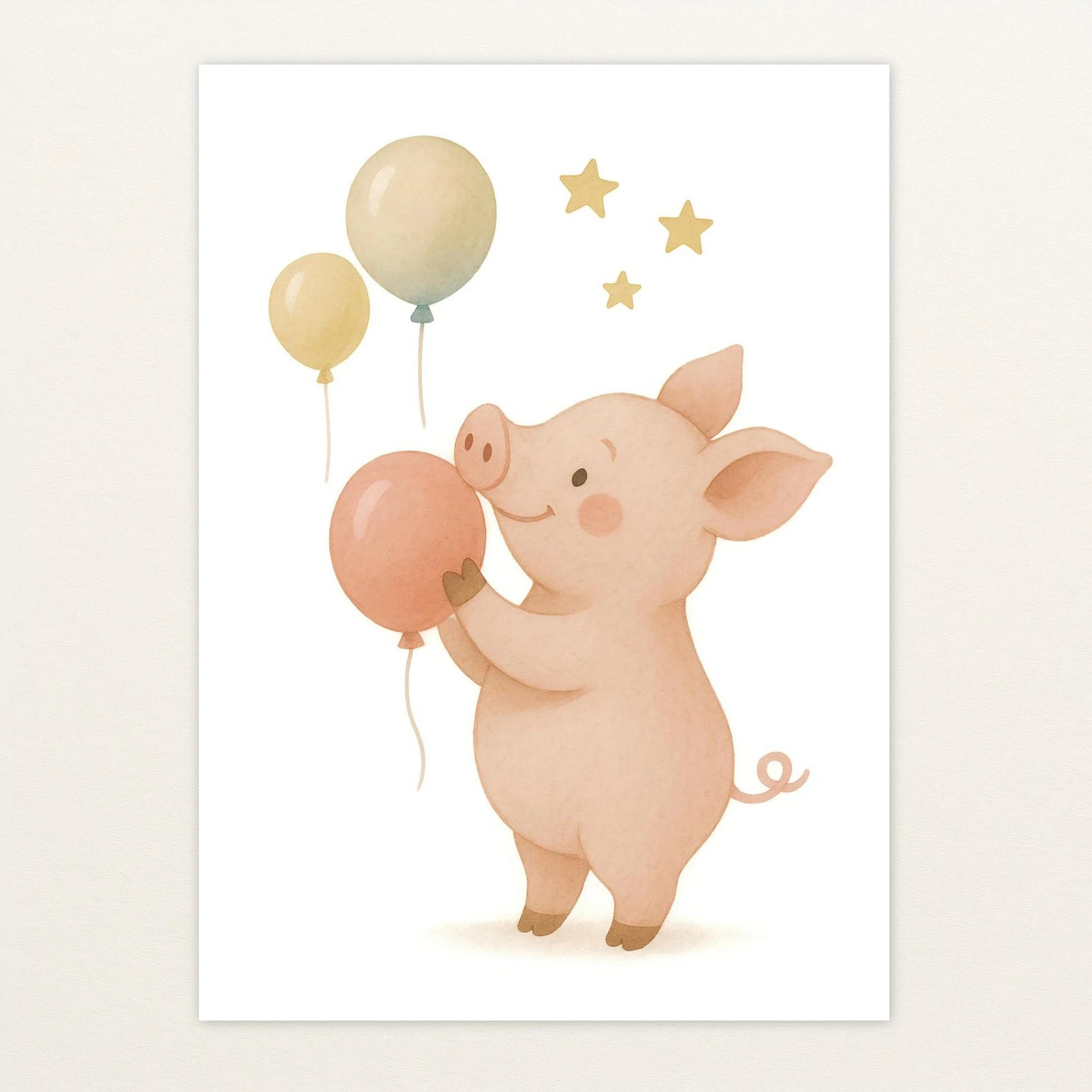 Susi das Schwein - Motiv: "Ballons" Poster von tinylearner