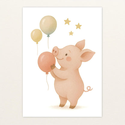 Susi das Schwein - Motiv: "Ballons" Poster von tinylearner