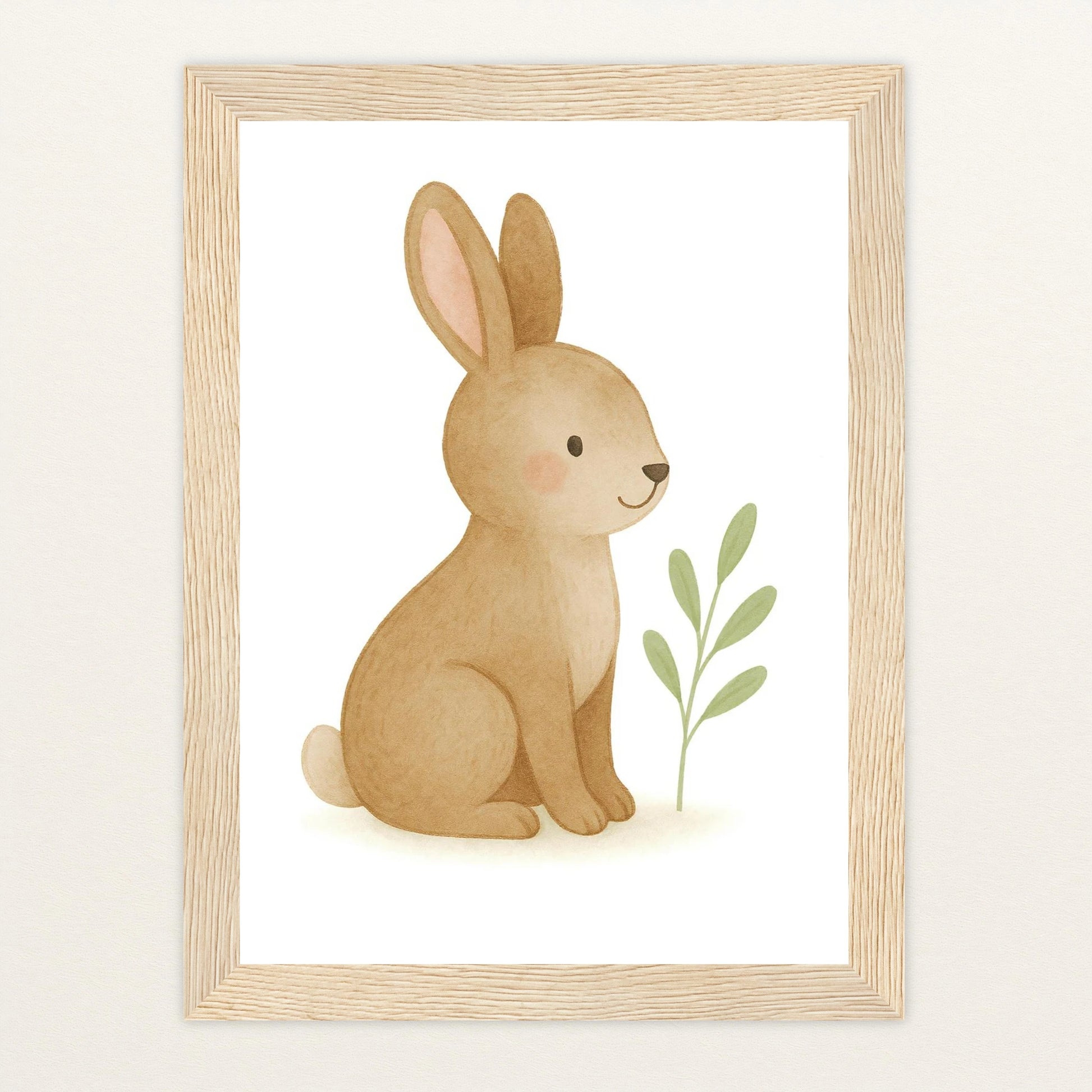 Holly der Hase Poster mit Holzrahmen von tinylearner