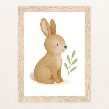 Holly der Hase Poster mit Holzrahmen von tinylearner