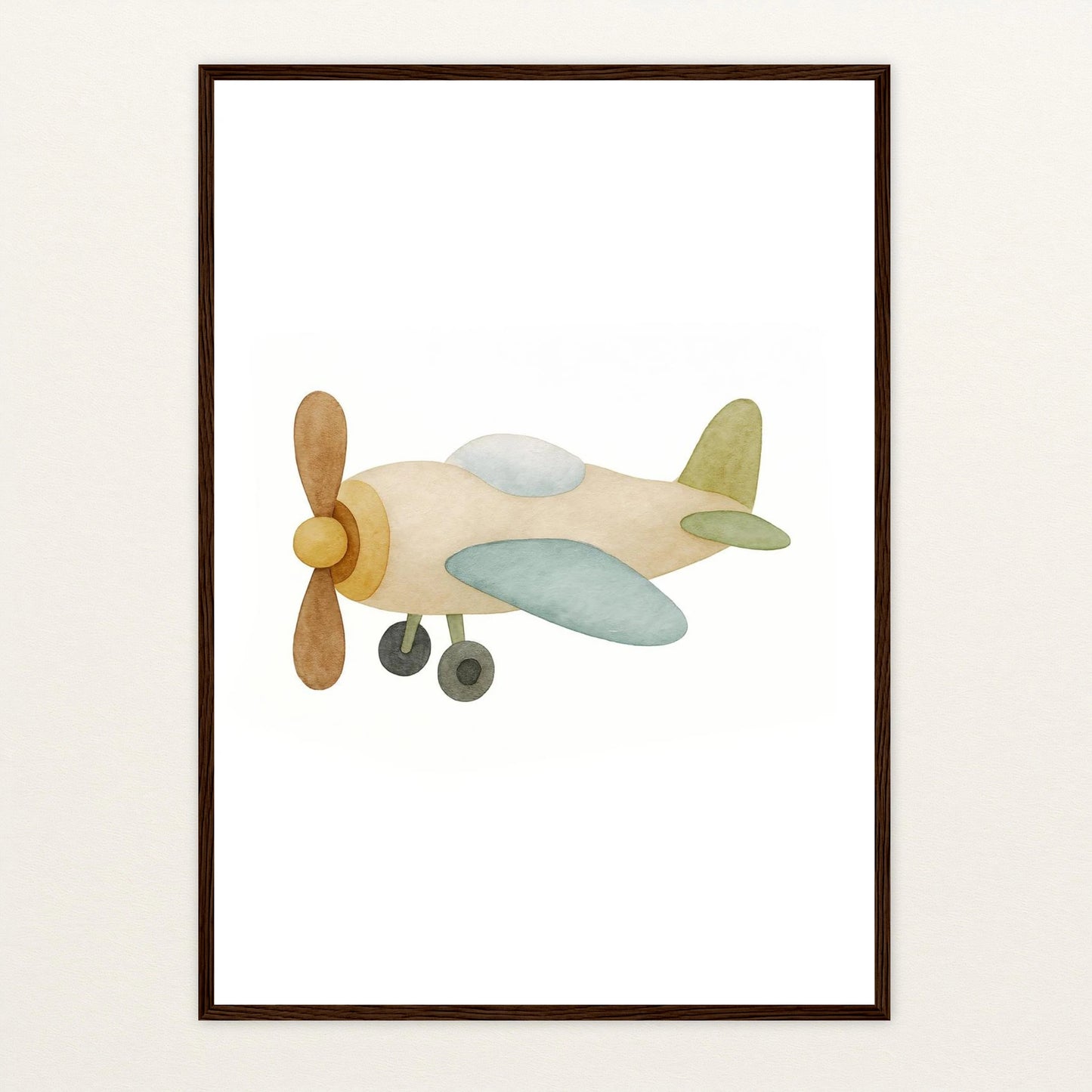 Propellerflugzeug Poster mit Holzrahmen von tinylearner