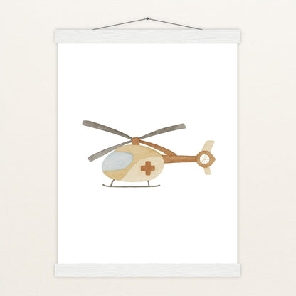 Rettungshubschrauber Poster mit Leisten von tinylearner