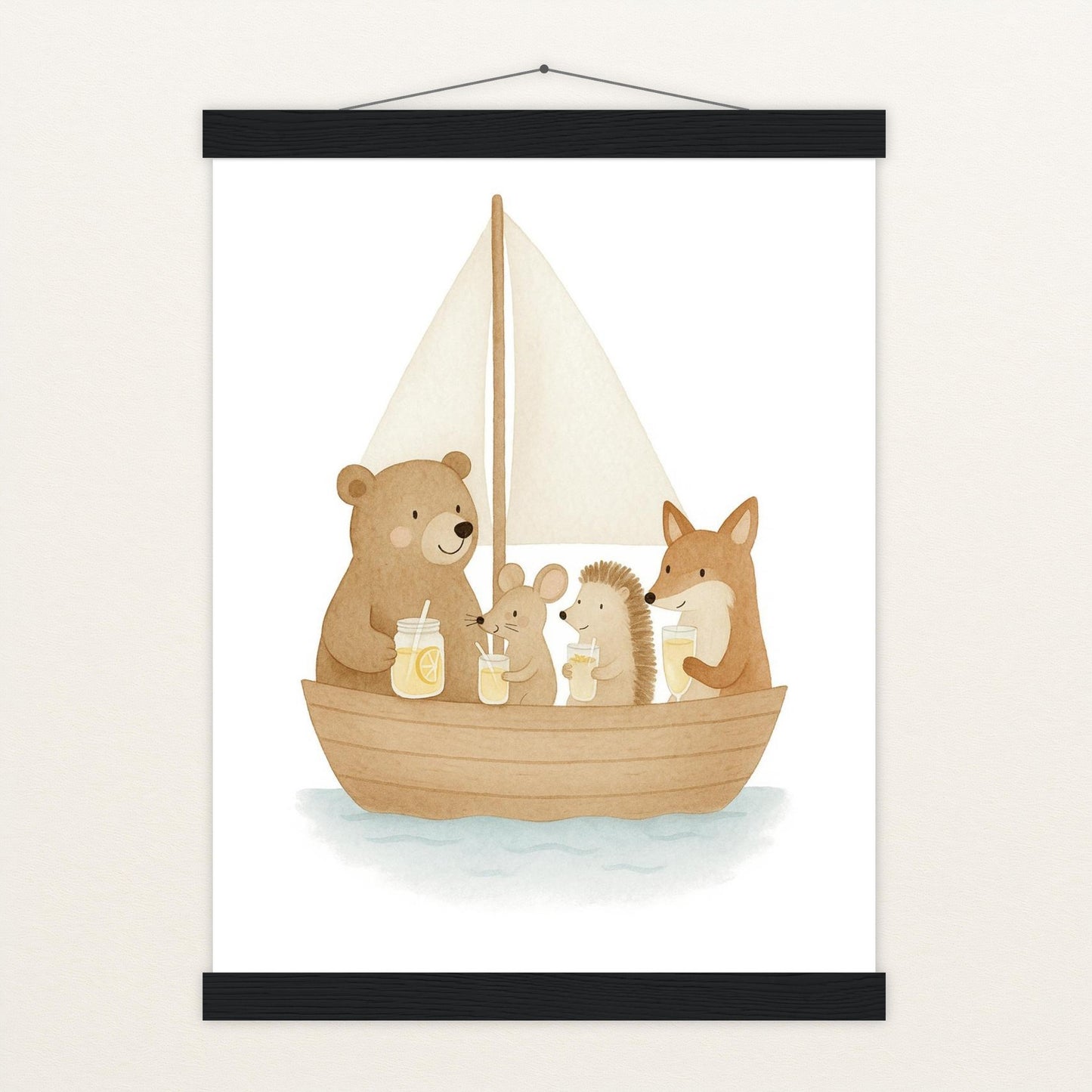 Tierfreunde - Motiv: "Segelschiff" Poster mit Leisten von tinylearner