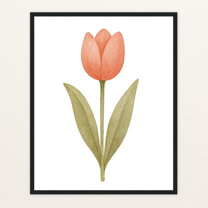 Tulpe Poster mit Holzrahmen von tinylearner