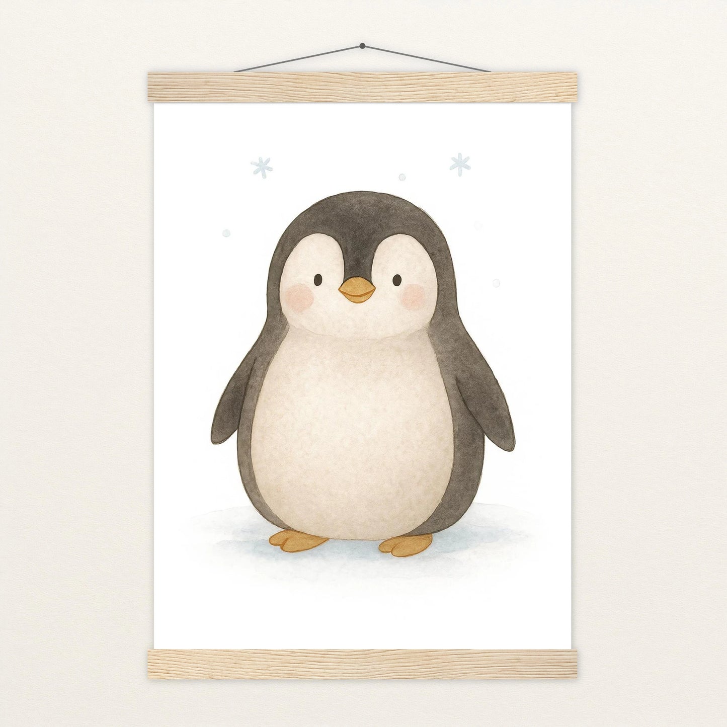 Pia der Pinguin Poster mit Leisten von tinylearner