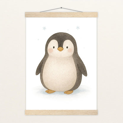 Pia der Pinguin Poster mit Leisten von tinylearner