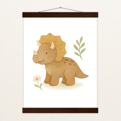Dinosaurier Triceratops Poster mit Leisten von tinylearner