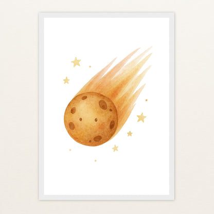 Asteroid Poster mit Holzrahmen von tinylearner