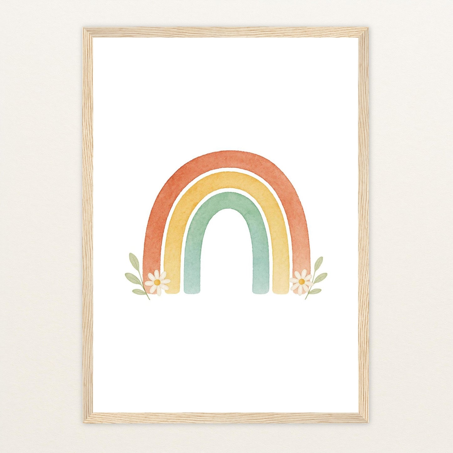 Regenbogen Poster mit Holzrahmen von tinylearner