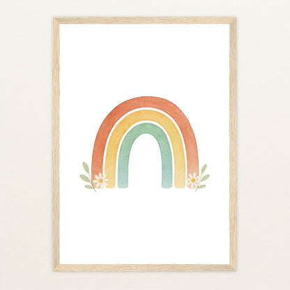 Regenbogen Poster mit Holzrahmen von tinylearner