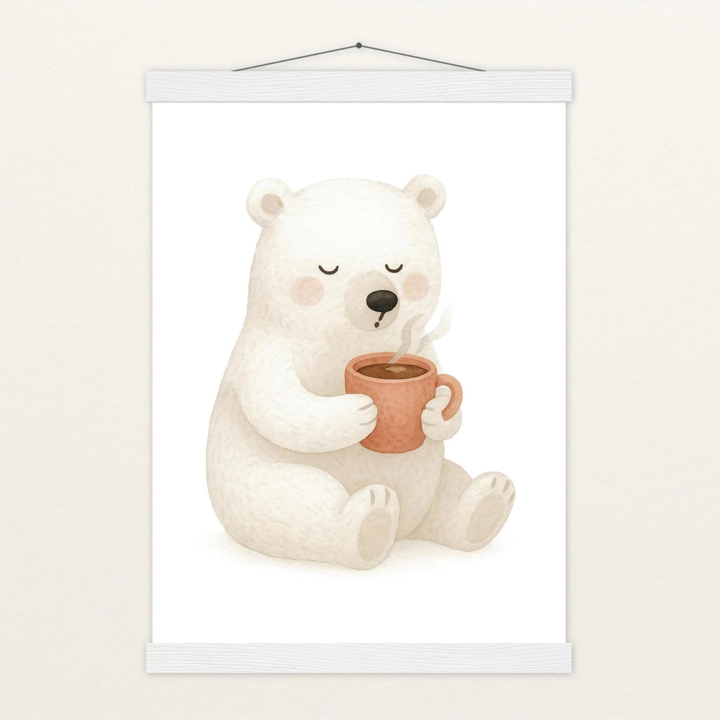 Pummel der Polarbär - Motiv: "Kakao" Poster mit Leisten von tinylearner