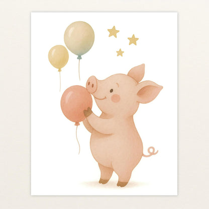 Susi das Schwein - Motiv: "Ballons" Poster von tinylearner
