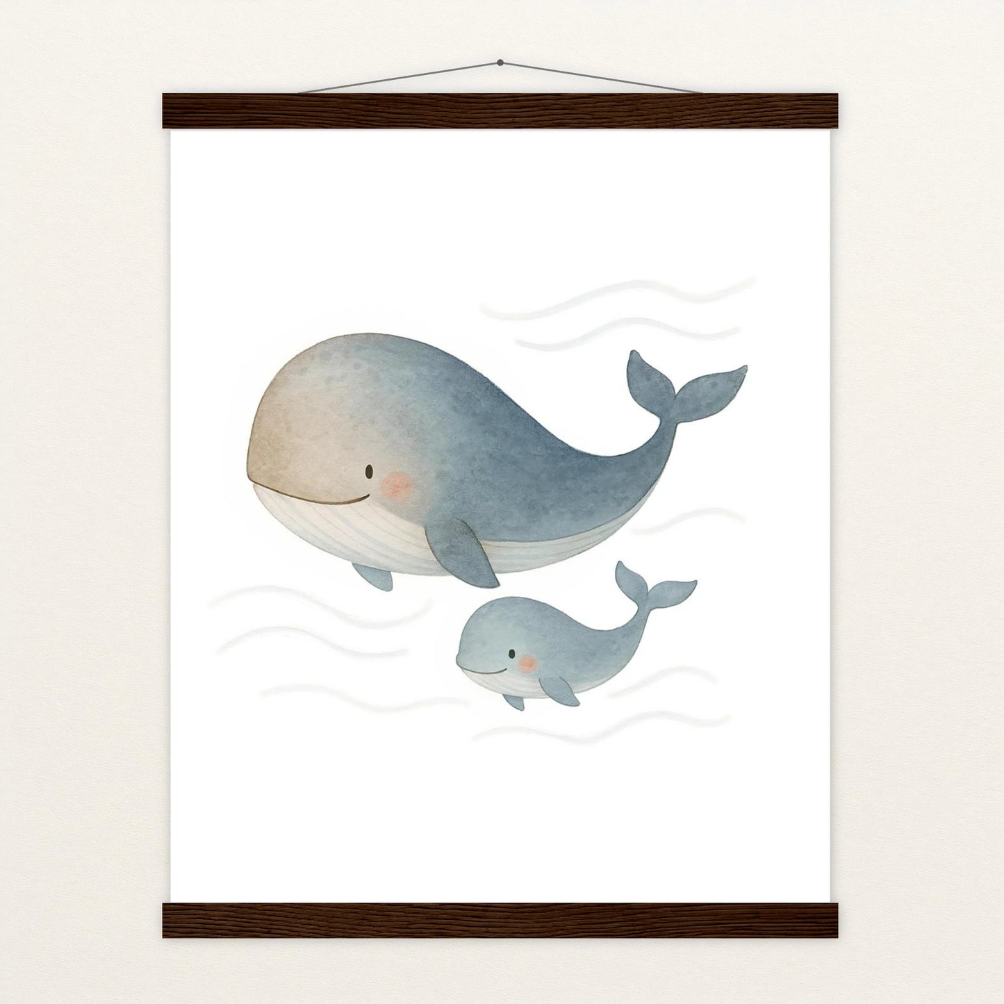 Willi der Wal - Motiv: "Familie" Poster mit Leisten von tinylearner