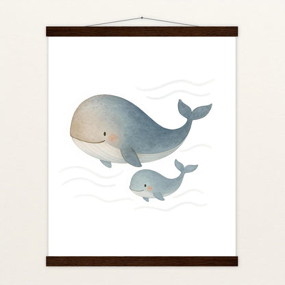 Willi der Wal - Motiv: "Familie" Poster mit Leisten von tinylearner