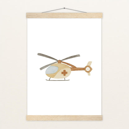 Rettungshubschrauber Poster mit Leisten von tinylearner