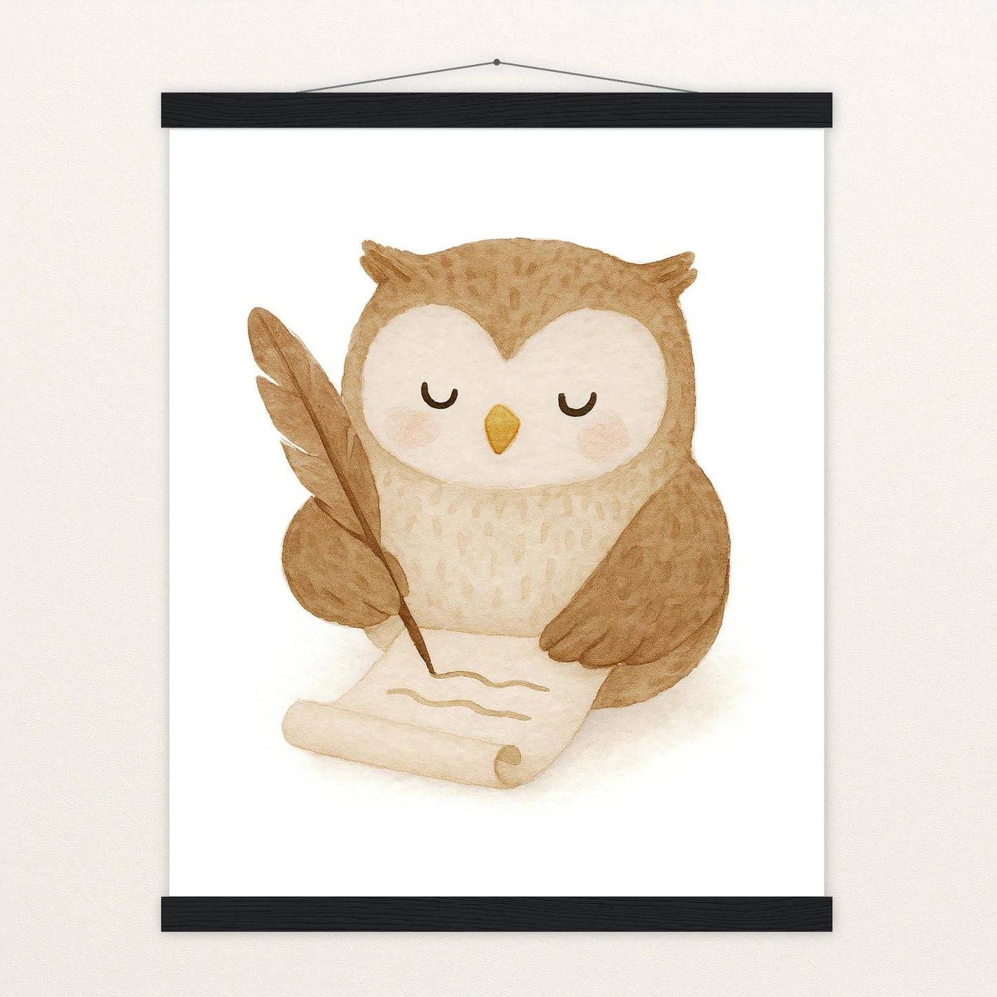 Emmi die Eule - Motiv: "Brief" Poster mit Leisten von tinylearner