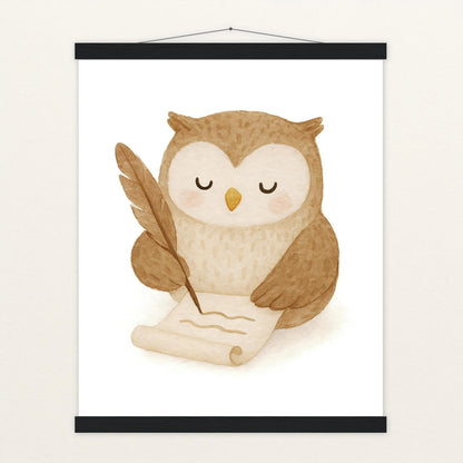 Emmi die Eule - Motiv: "Brief" Poster mit Leisten von tinylearner