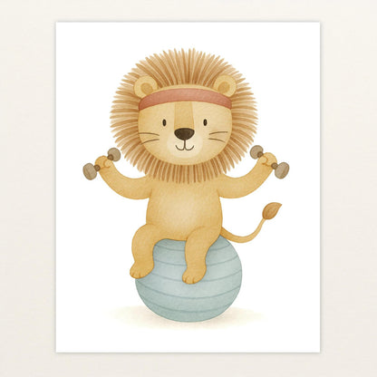 Leo der Löwe - Motiv: "Workout" Poster von tinylearner