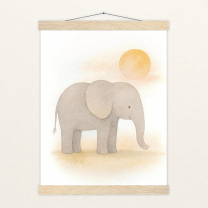 Emil der Elefant - Motiv: "Sonne" Poster mit Leisten von tinylearner