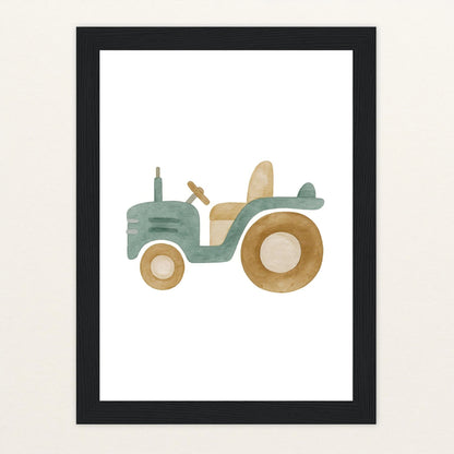 Traktor Poster mit Holzrahmen von tinylearner