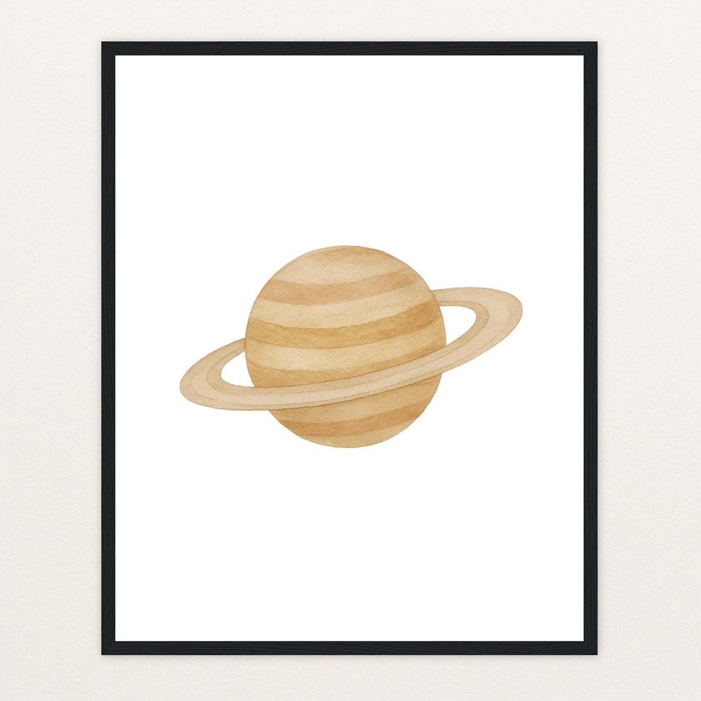 Saturn Poster mit Holzrahmen von tinylearner