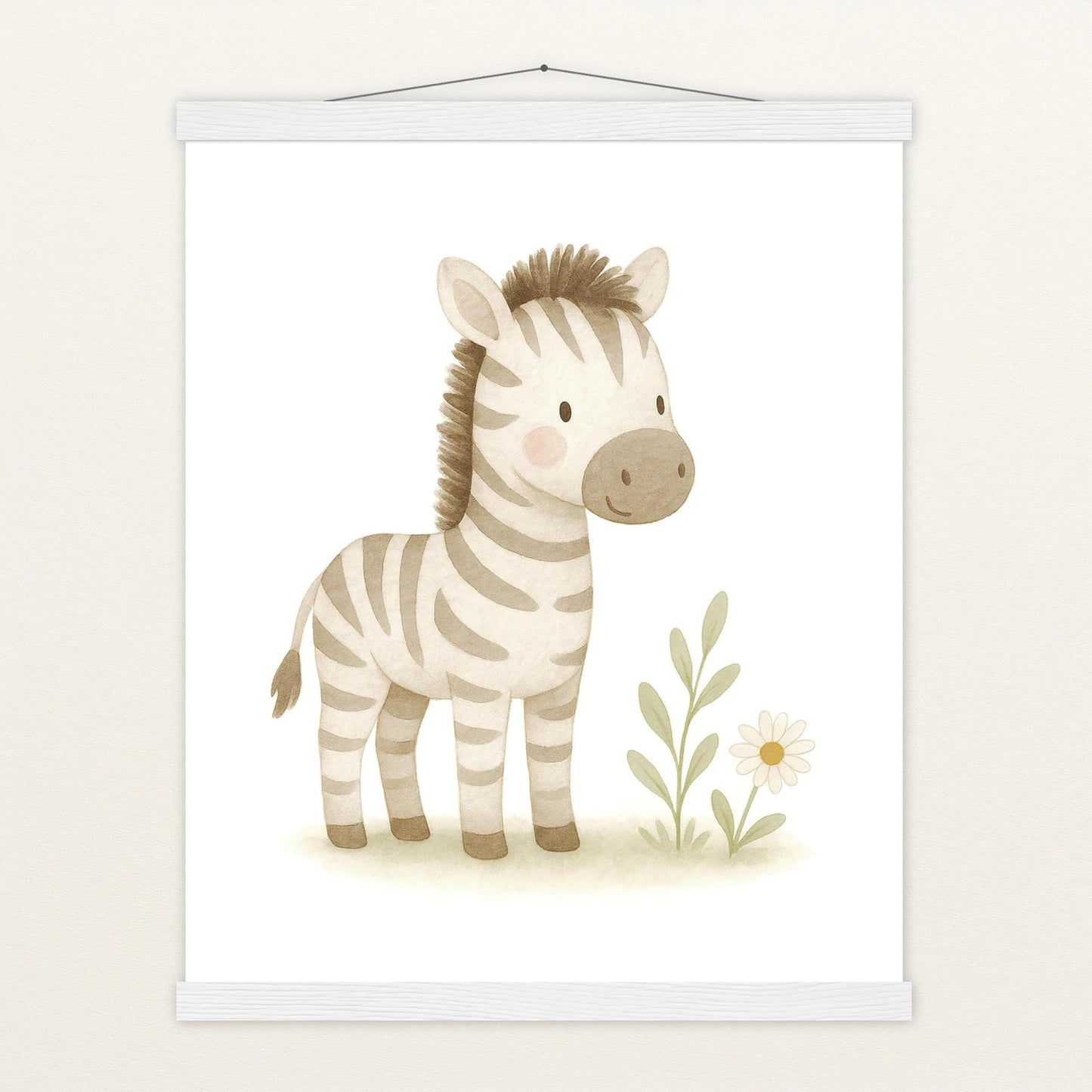 Zinni das Zebra Poster mit Leisten von tinylearner