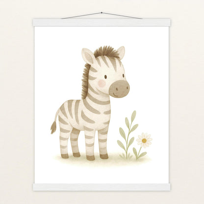 Zinni das Zebra Poster mit Leisten von tinylearner
