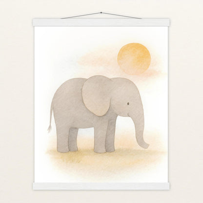 Emil der Elefant - Motiv: "Sonne" Poster mit Leisten von tinylearner