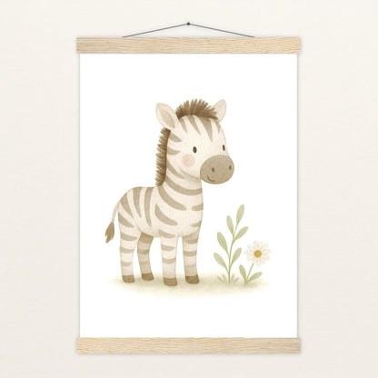 Zinni das Zebra Poster mit Leisten von tinylearner