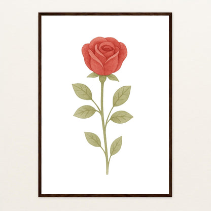 Rose Poster mit Holzrahmen von tinylearner