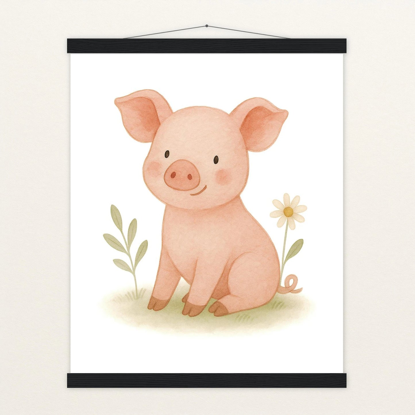 Susi das Schwein Poster mit Leisten von tinylearner