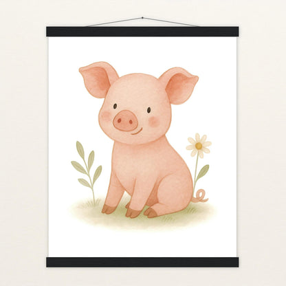 Susi das Schwein Poster mit Leisten von tinylearner