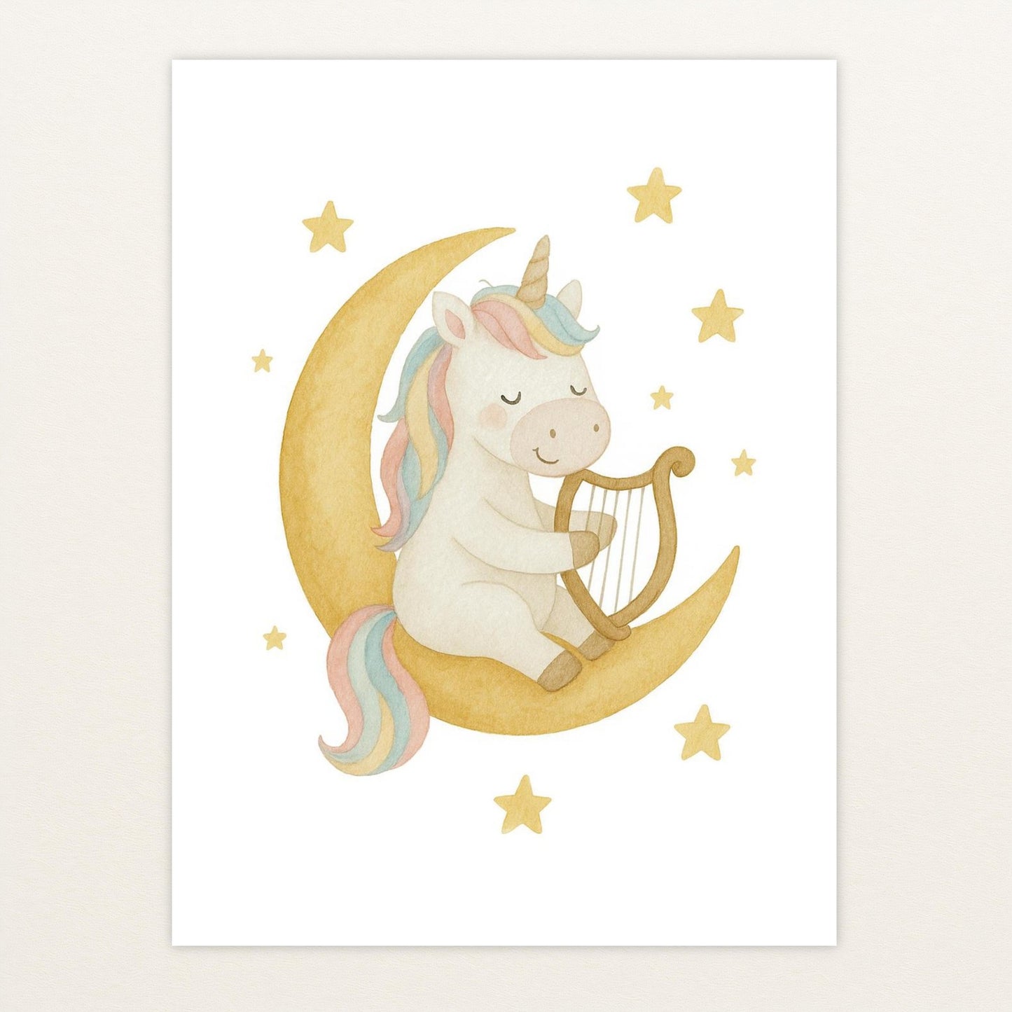 Luni das Einhorn - Motiv: "Mond" Poster von tinylearner
