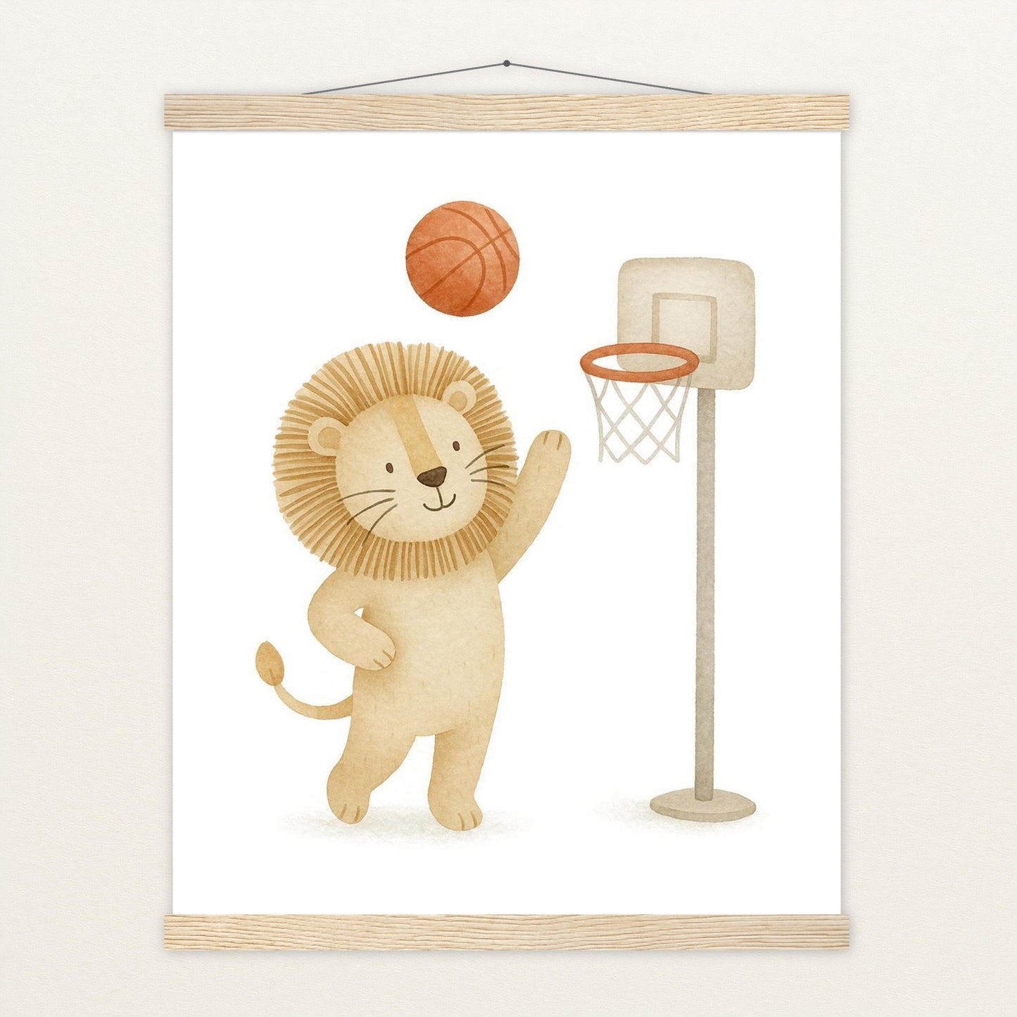 Leo der Löwe - Motiv: "Basketball" Poster mit Leisten von tinylearner